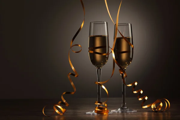 Glasses of champagne at new year party — Stock Photo, Image