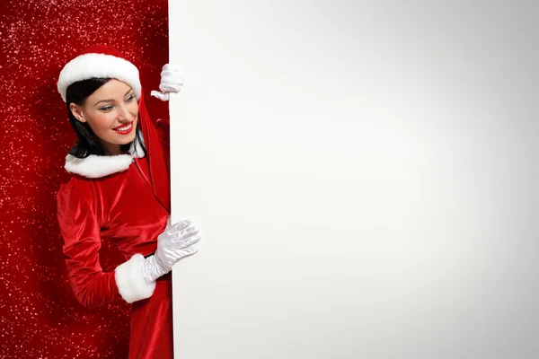 Santa dziewczyna z pustym hasłem — Zdjęcie stockowe