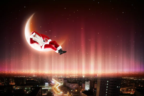 Santa na lua — Fotografia de Stock