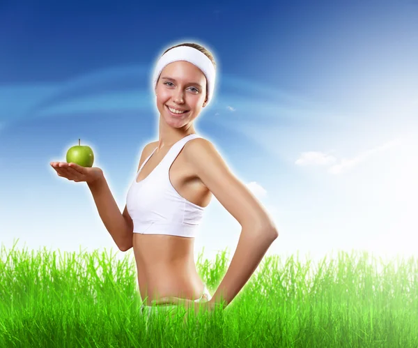 Sport and healthy food — Stock Photo, Image