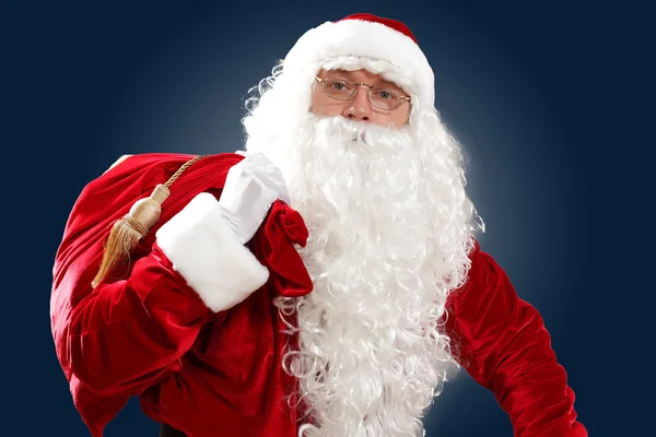 Santa claus s jeho taštička — Stock fotografie