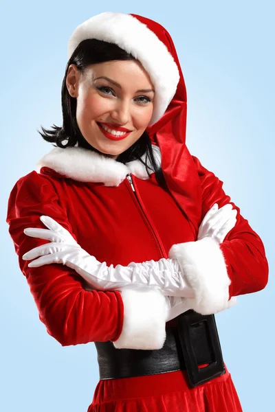 Attraente ragazza in abiti da Babbo Natale — Foto Stock