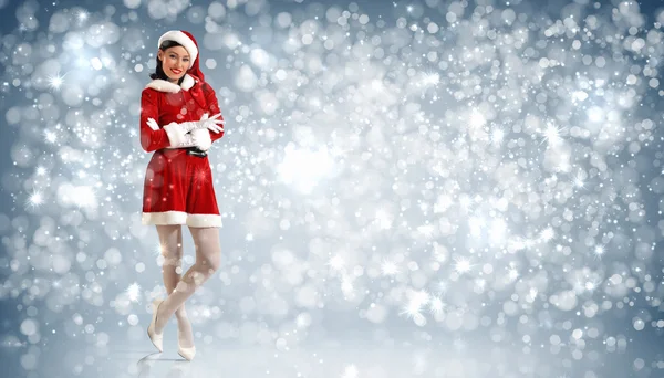 Attracive girl in santa clothes — Stock Photo, Image