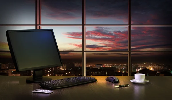 Büro in der Nacht — Stockfoto