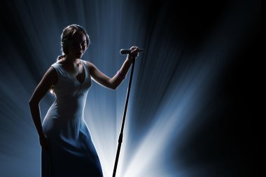 Female singer on the stage