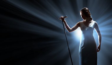 Female singer on the stage