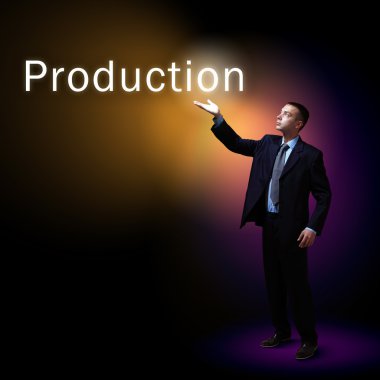 iş adamı, parlayan ışık ile