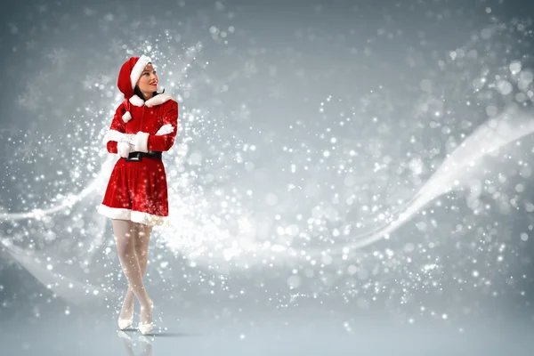 Attracive girl in santa clothes — Stock Photo, Image