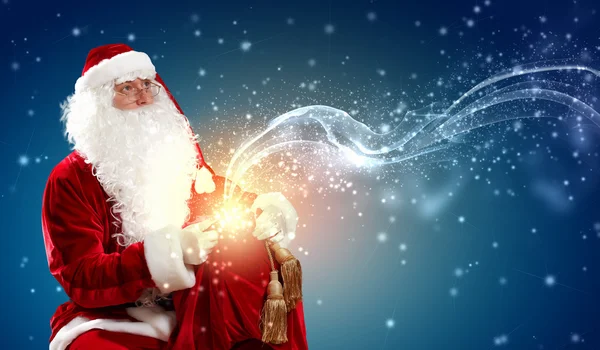 Santa z worek — Zdjęcie stockowe