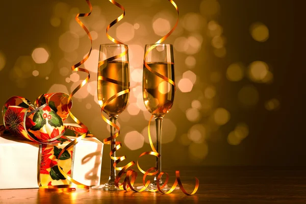 Glasses of champagne at new year party Stock Image