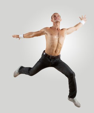 atlama ve poz modern style erkek dansçı