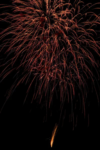 Buntes Feuerwerk am schwarzen Himmel — Stockfoto