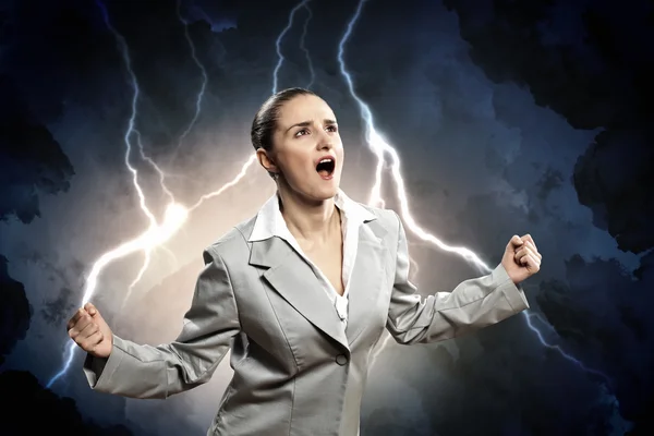 Businesswoman in anger — Stock Photo, Image