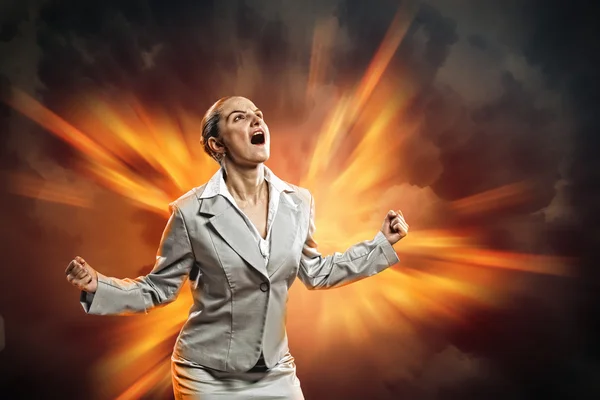 Бізнес-леді в гніві — стокове фото