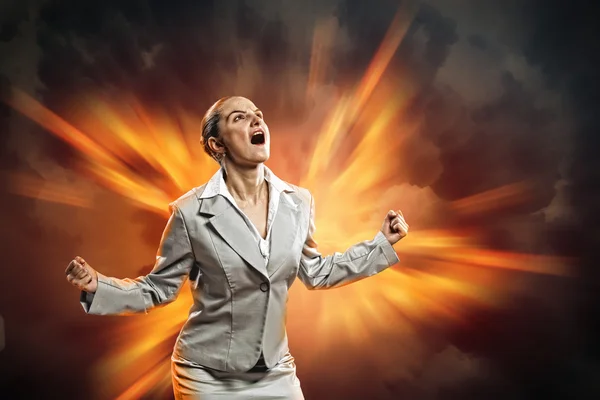 Businesswoman in anger — Stock Photo, Image