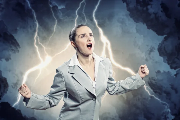 Mujer de negocios en la ira — Foto de Stock