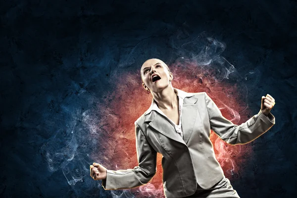 Businesswoman in anger — Stock Photo, Image