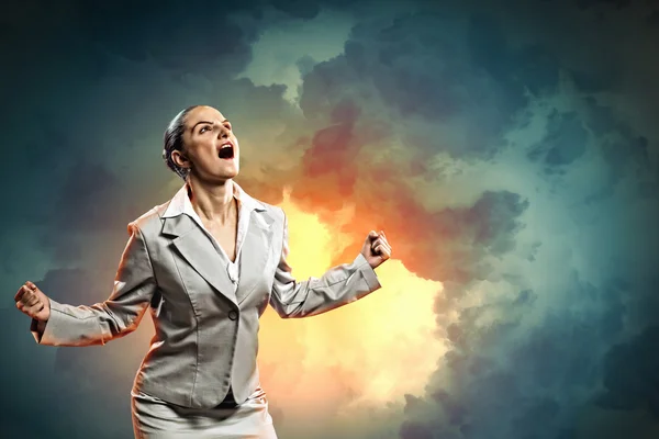 Businesswoman in anger — Stock Photo, Image