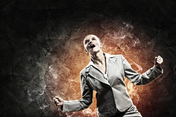 Businesswoman in anger — Stock Photo, Image