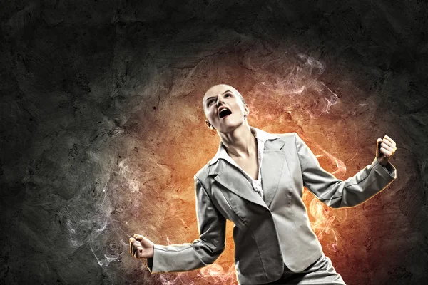 Businesswoman in anger — Stock Photo, Image