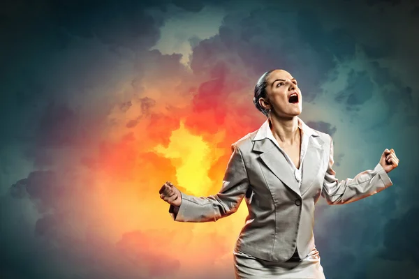 Businesswoman in anger — Stock Photo, Image