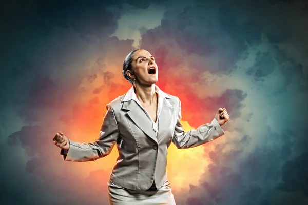 Businesswoman in anger — Stock Photo, Image