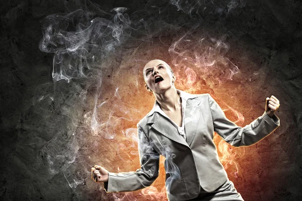 Businesswoman in anger — Stock Photo, Image