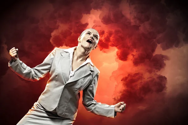 Businesswoman in anger — Stock Photo, Image