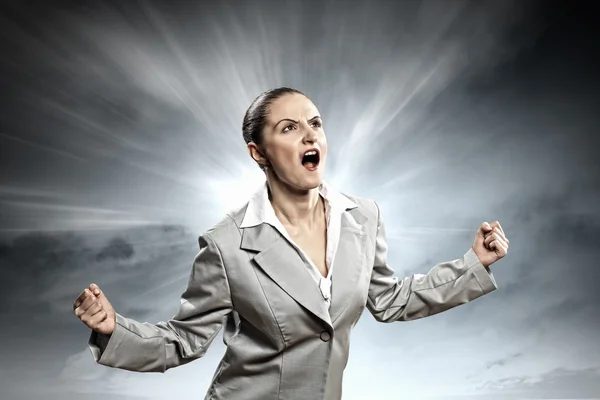 Businesswoman in anger — Stock Photo, Image