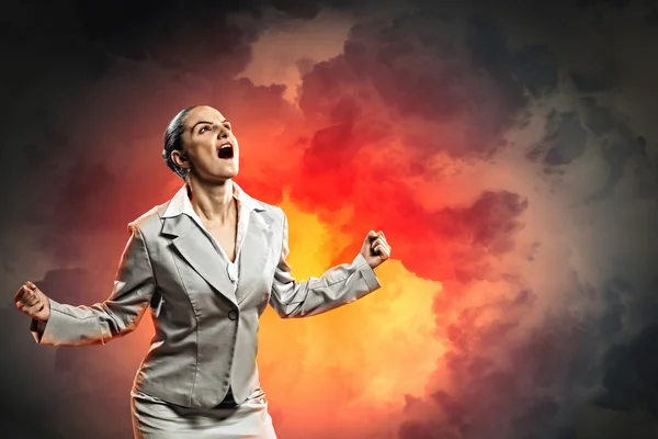 Businesswoman in anger — Stock Photo, Image