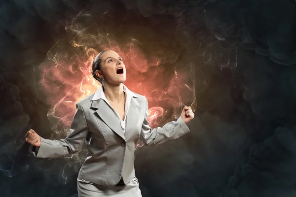 Businesswoman in anger — Stock Photo, Image