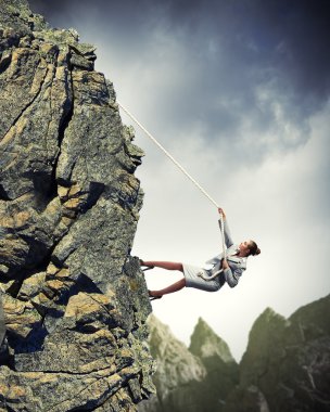 iş kadını tırmanma dağ