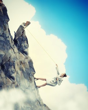 iş kadını tırmanma dağ