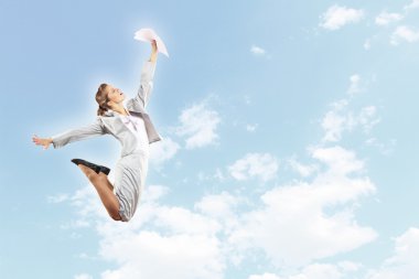 Resim-iş kadını atlama