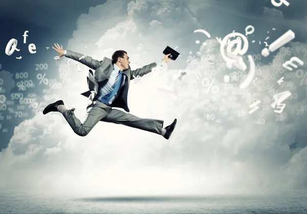 Image of jumping businessman — Stock Photo, Image