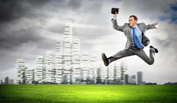 Image of running businessman — Stock Photo, Image