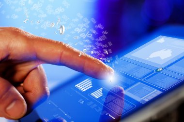 tablet pc ekran dokunaklı parmak portre