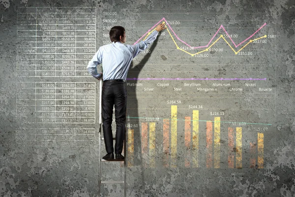 Podnikatel výkresu diagramu — Stock fotografie