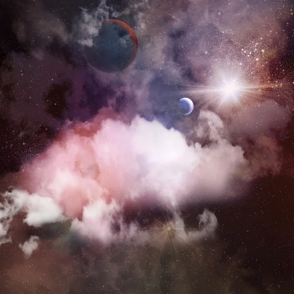 Imagem de planetas no espaço — Fotografia de Stock