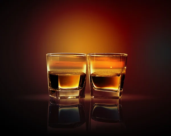 Zwei Gläser Whisky — Stockfoto