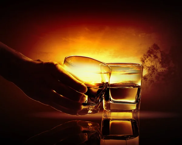 Two glasses of whiskey — Stock Photo, Image