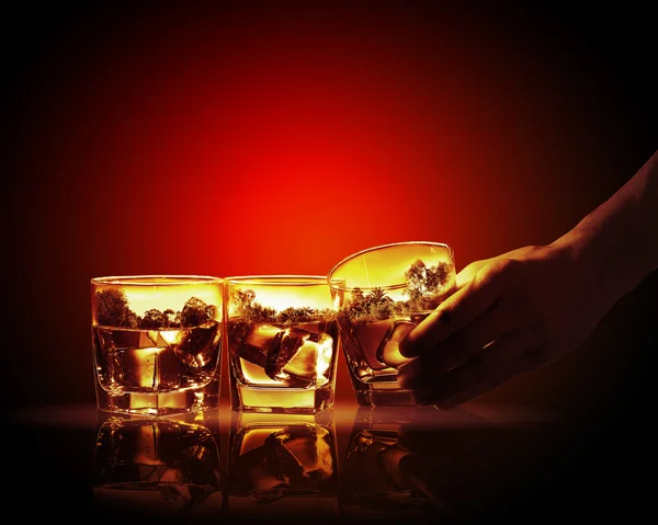 Tre bicchieri di whisky — Foto Stock