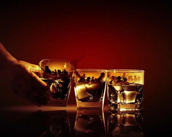 Three glasses of whiskey — Stock Photo, Image