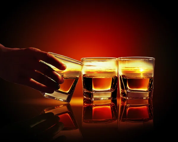 Drei Gläser Whisky — Stockfoto