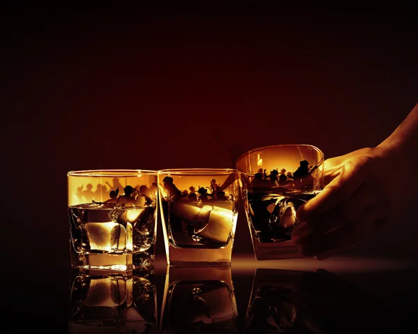 Tre bicchieri di whisky — Foto Stock