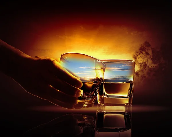 Twee glazen van whiskey — Stockfoto