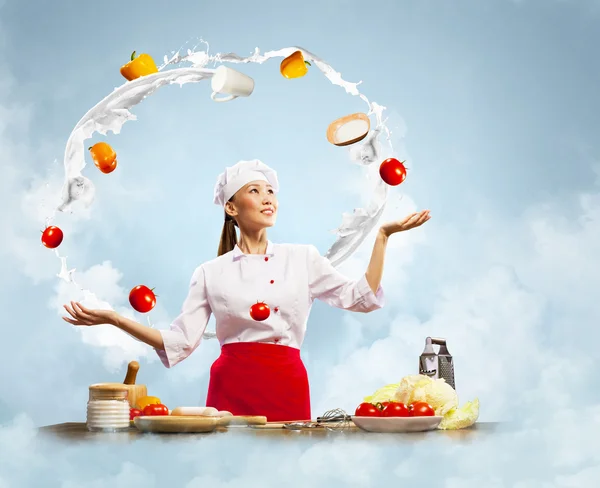Žonglér ženské cook — Stock fotografie