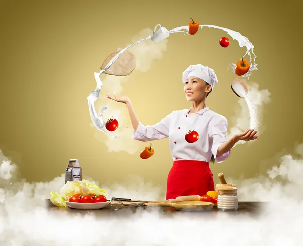 Žonglér ženské cook — Stock fotografie