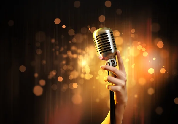 Audio microphone retro style — Stock Photo, Image