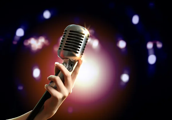 Audio microphone retro style — Stock Photo, Image